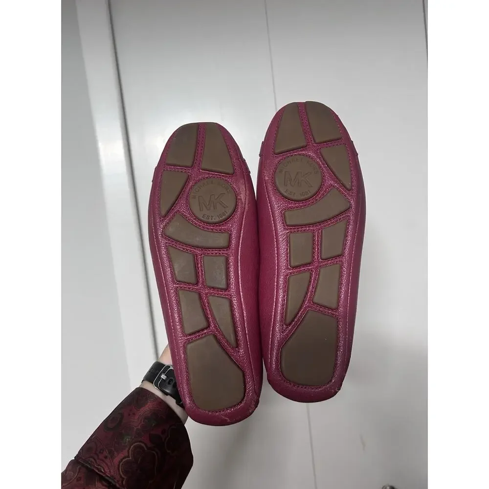 Michael Kors Women's Fulton Moccasin Bright Red And Gold Summer Colorful Luxury